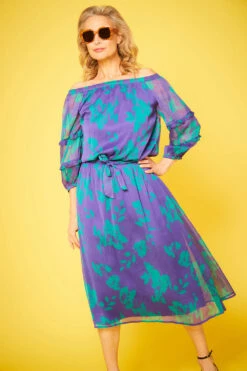 Bardot Dress With Ruffle Trim Sleeves -Mod Vanta Sales Store 04 04 23 BonMarche SHOT016 033