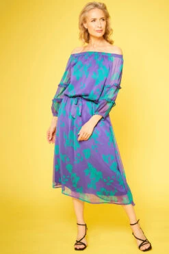 Bardot Dress With Ruffle Trim Sleeves -Mod Vanta Sales Store 04 04 23 BonMarche SHOT016 119
