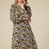 Ditsy Print Soft Touch Swing Dress