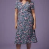 Floral Print Tea Dress With Shirred Shoulder Detail -Mod Vanta Sales Store 22 11 08 BonMarche LorraineKelly SHOT001 00401