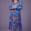 Floral Swirl Design Wrap Dress With Belt -Mod Vanta Sales Store 22 11 08 BonMarche LorraineKelly SHOT012 0933