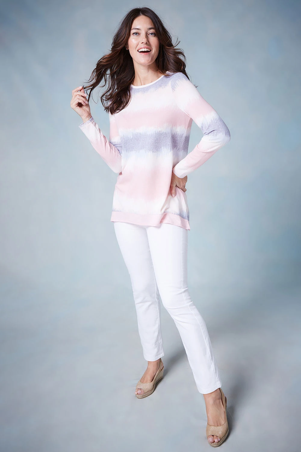 Long Sleeve Striped Soft Touch Tunic 6 Long Sleeve Striped Soft Touch Tunic - Image 4