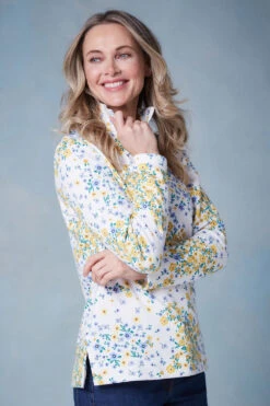 Long Sleeve Floral Print Funnel Neck Sweatshirt -Mod Vanta Sales Store 22 11 15 BonMarche SS23 SHOT027 0208