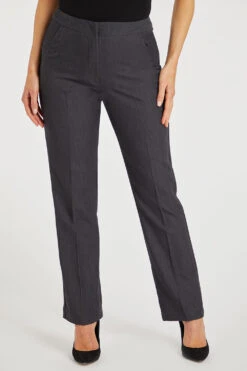 Fly Front Straight Leg Trousers