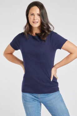 Boat Neck Plain T-Shirt