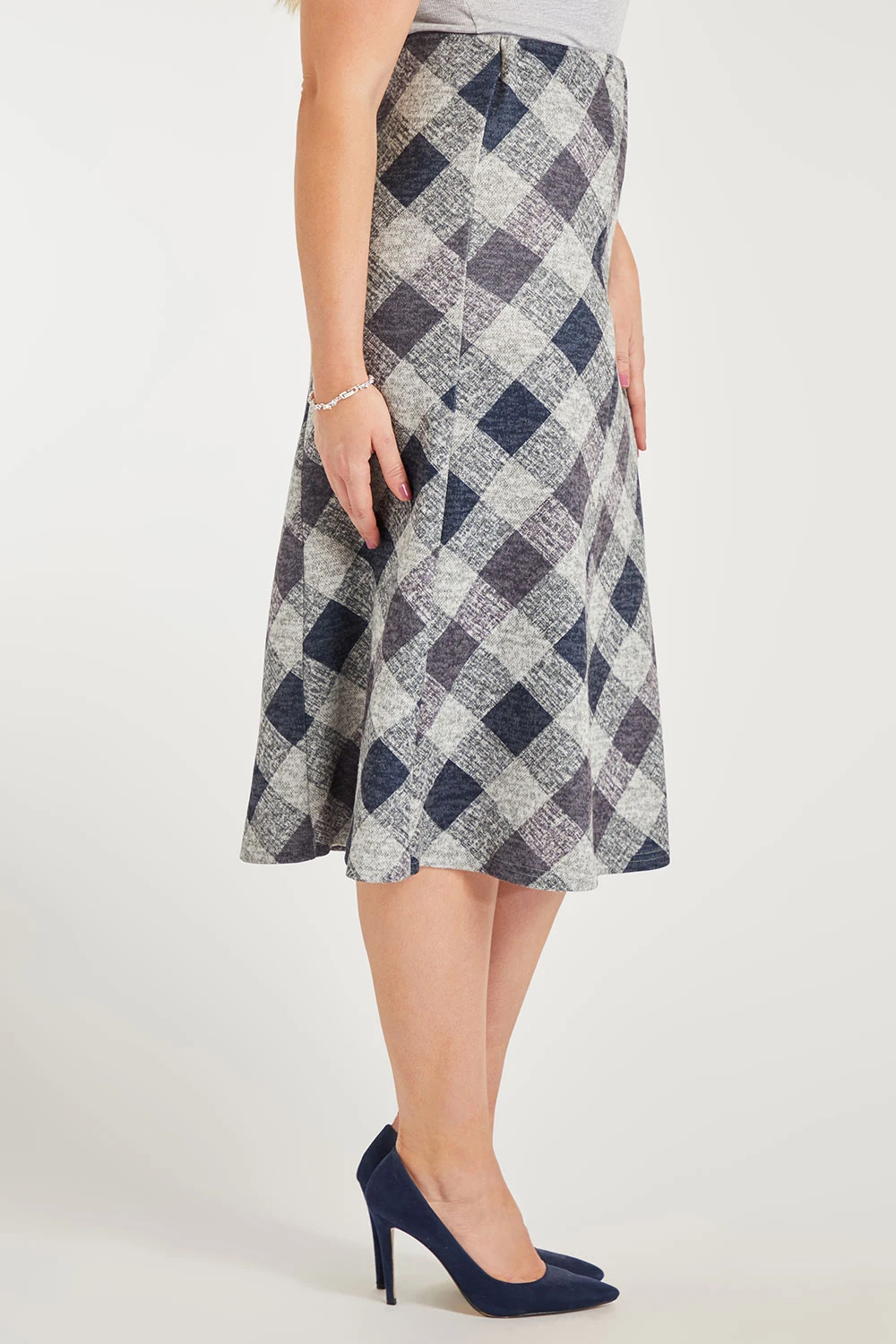 Check Soft Touch Panelled Skirt 6 Check Soft Touch Panelled Skirt - Image 4
