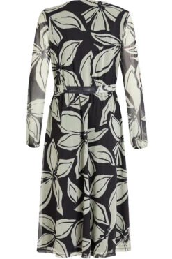Large Floral Print Mesh Wrap Belt Dress -Mod Vanta Sales Store 900262707 alt2