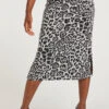 Animal Print Jacquard Straight Skirt