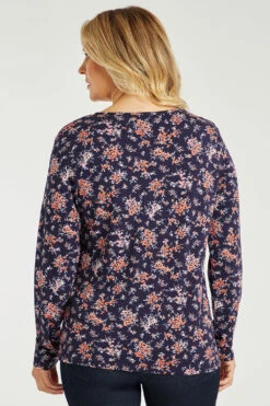 Long Sleeve Lace Detail Floral Top -Mod Vanta Sales Store 900265553 alt5