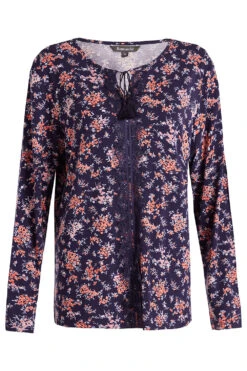 Long Sleeve Lace Detail Floral Top -Mod Vanta Sales Store 900265553 default