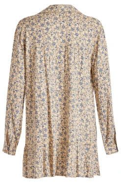 Long Sleeve Tiered Button Through Ditsy Longline Shirt -Mod Vanta Sales Store 900267344 alt2