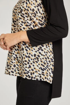 3/4 Sleeve Mixed Dash Woven Front Top -Mod Vanta Sales Store 900267407 alt6