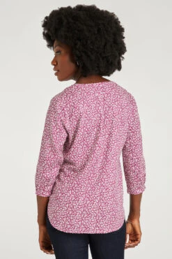 Notch Neck Overhead Ditsy Lurex Stripe Blouse -Mod Vanta Sales Store 900267618 alt5