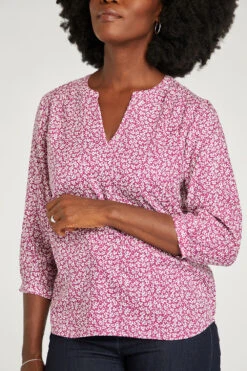 Notch Neck Overhead Ditsy Lurex Stripe Blouse -Mod Vanta Sales Store 900267618 alt6