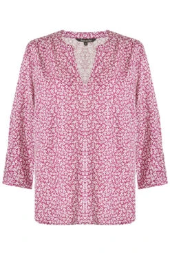 Notch Neck Overhead Ditsy Lurex Stripe Blouse -Mod Vanta Sales Store 900267618 default