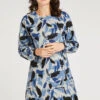 Large Dash Print Soft Touch Swing Dress