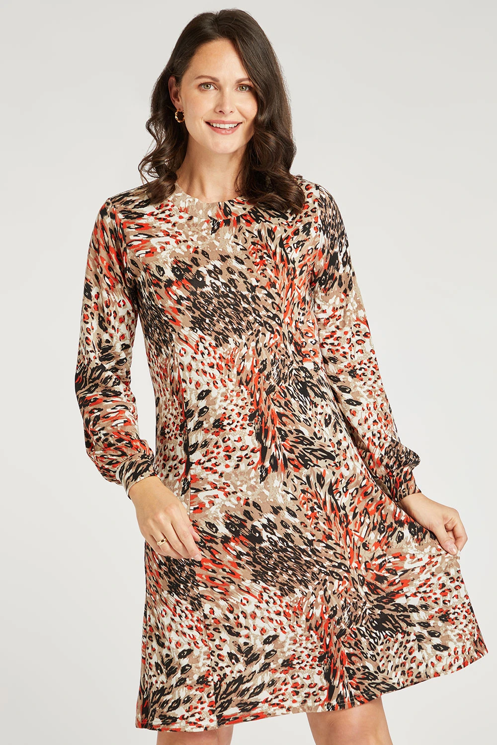 Rust Animal Print Soft Touch Dress 3 Rust Animal Print Soft Touch Dress