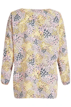 3/4 Sleeve Ditsy Patchwork Print Overhead Blouse 9 3/4 Sleeve Ditsy Patchwork Print Overhead Blouse -Mod Vanta Sales Store 900285844 alt2