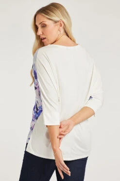 3/4 Sleeve Woven Front Floral Print Top -Mod Vanta Sales Store 900286109 alt5