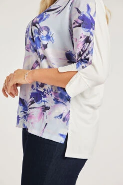 3/4 Sleeve Woven Front Floral Print Top -Mod Vanta Sales Store 900286109 alt6