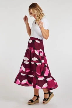 Circle Print Crinkle Tiered Skirt -Mod Vanta Sales Store 900286463 alt1
