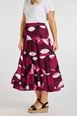 Circle Print Crinkle Tiered Skirt -Mod Vanta Sales Store 900286463 alt4