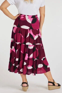Circle Print Crinkle Tiered Skirt -Mod Vanta Sales Store 900286463 alt5