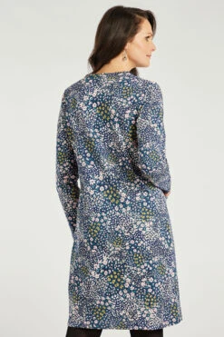 Ditsy Print Notch Neck Dress With Patch Pocket Detail -Mod Vanta Sales Store 900287153 alt5