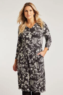 Floral Jersey Dress With Pockets -Mod Vanta Sales Store 900287315 alt31