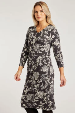 Floral Jersey Dress With Pockets -Mod Vanta Sales Store 900287315 alt41