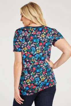 Short Sleeve Ditsy Flower Design Top -Mod Vanta Sales Store 900288453 alt5