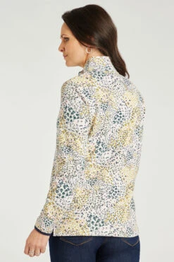 Long Sleeve Ditsy Zip Funnel Top -Mod Vanta Sales Store 900288944 alt5