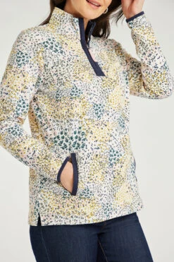 Long Sleeve Ditsy Zip Funnel Top -Mod Vanta Sales Store 900288944 alt6