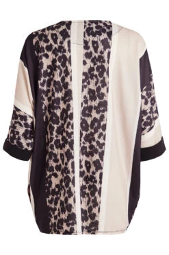 3/4 Sleeve Batwing Animal Patchwork Top -Mod Vanta Sales Store 900289007 alt2