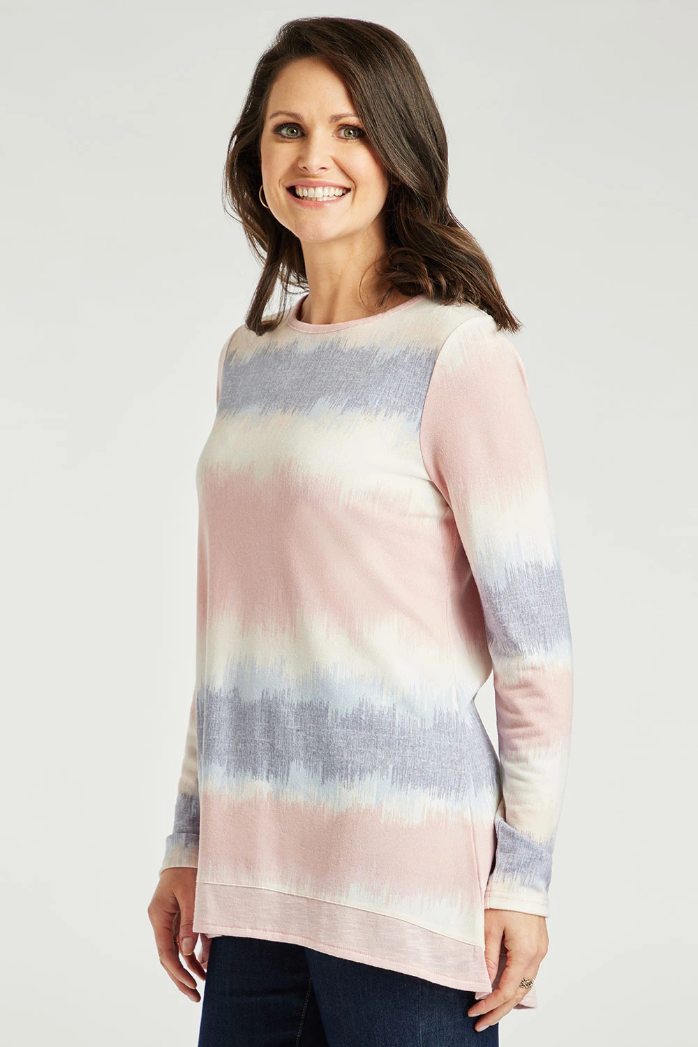 Long Sleeve Striped Soft Touch Tunic 12 Long Sleeve Striped Soft Touch Tunic - Image 10