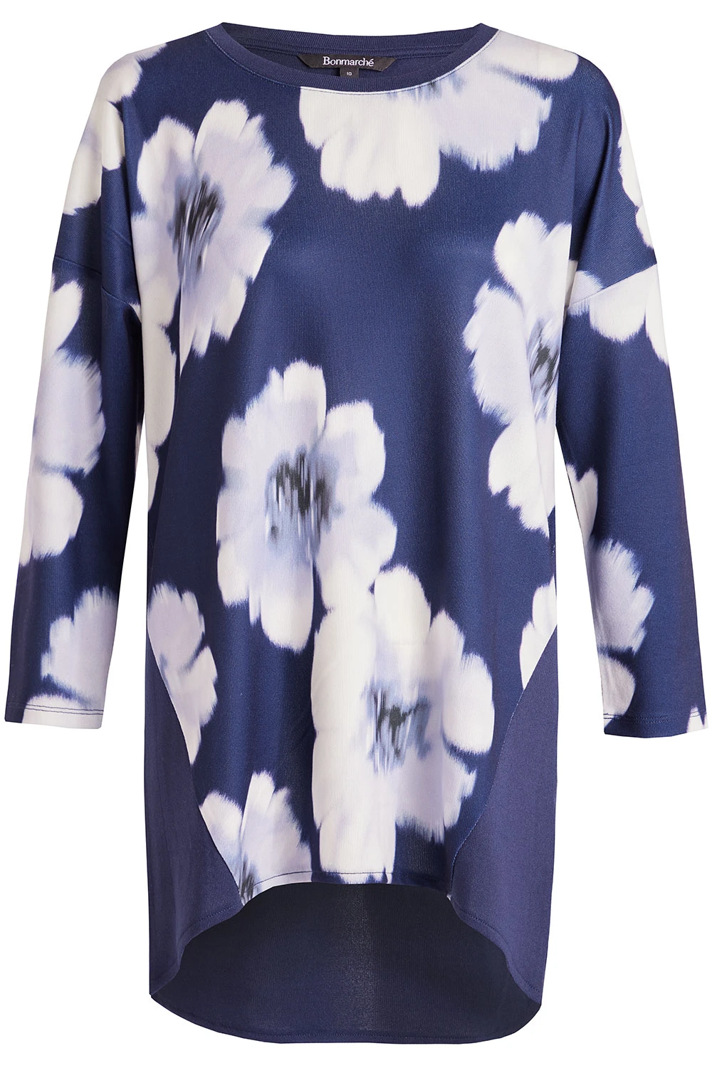 3/4 Sleeve Large Floral Print Soft Touch Tunic 4 3/4 Sleeve Large Floral Print Soft Touch Tunic - Image 2