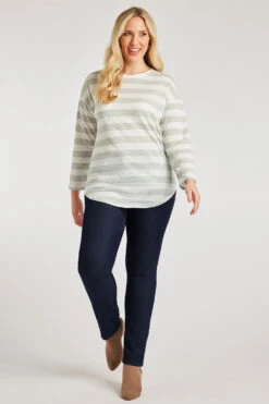 Long Sleeve Printed Stripe T-Shirt -Mod Vanta Sales Store 900290177 alt1