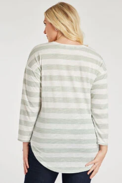 Long Sleeve Printed Stripe T-Shirt -Mod Vanta Sales Store 900290177 alt5