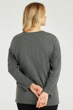 Long Sleeve Fleur Top With Flock And Foil Detail -Mod Vanta Sales Store 900290315 alt5