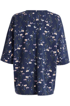 3/4 Sleeve Pressed Floral Batwing Tunic -Mod Vanta Sales Store 900290853 alt2