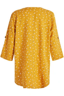 3/4 Sleeve Longline Spaced Ditsy Printed Tunic -Mod Vanta Sales Store 900291797 alt2