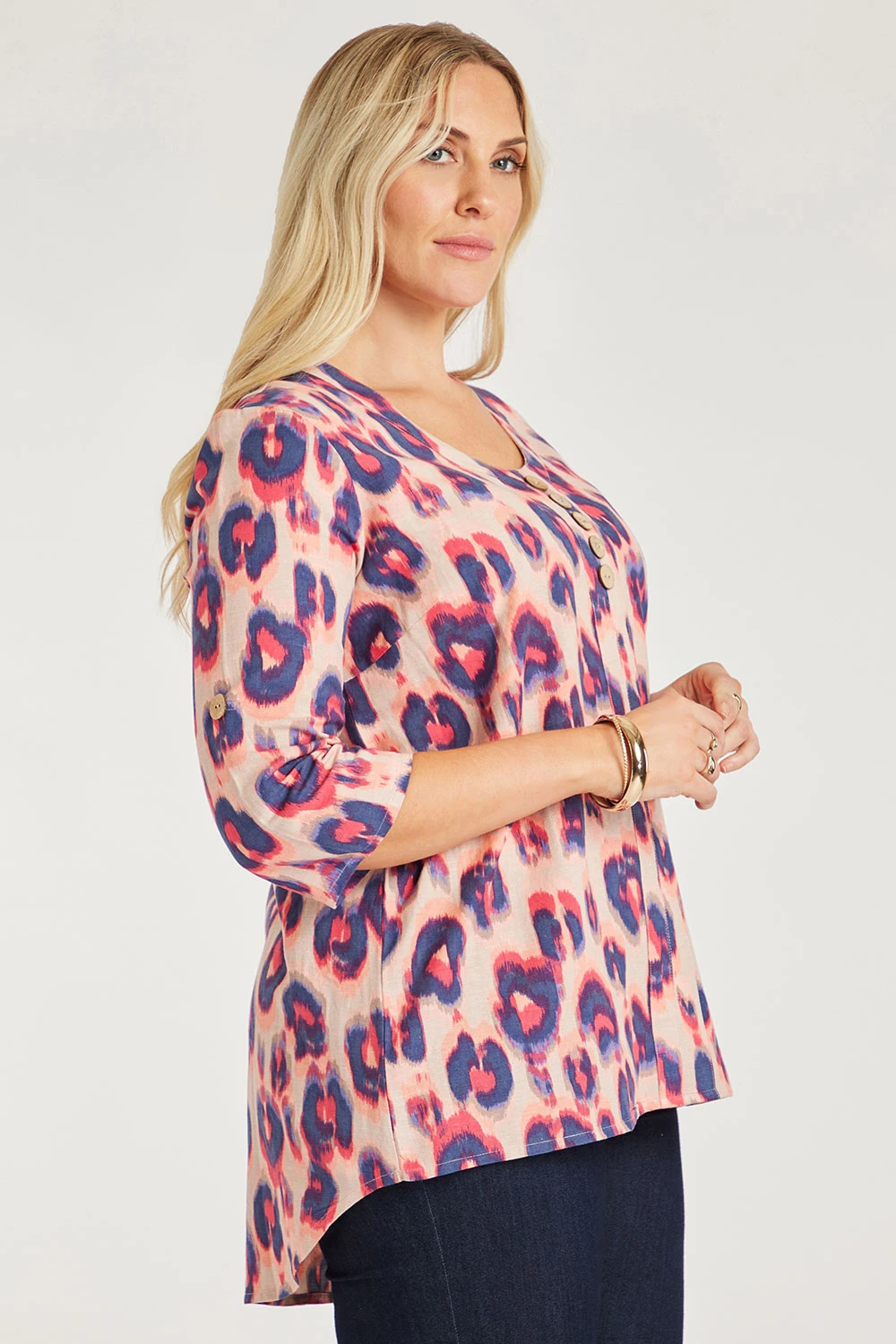 3/4 Sleeve Longline Animal Print Tunic 10 3/4 Sleeve Longline Animal Print Tunic - Image 8