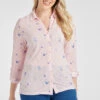 Long Sleeve Spaced Ditsy Print Shirt
