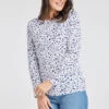 Long Sleeve Mixed Dash Print Top