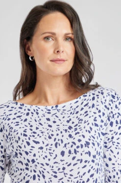 Long Sleeve Mixed Dash Print Top -Mod Vanta Sales Store 900292944 alt4