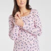 Long Sleeve Dandelion Print Square Neck Top
