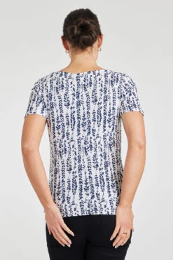 Short Sleeve Wild Seed Print Boat Neck Top -Mod Vanta Sales Store 900293644 alt4