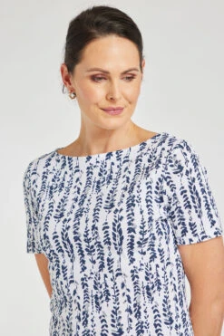 Short Sleeve Wild Seed Print Boat Neck Top -Mod Vanta Sales Store 900293644 alt5