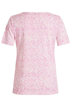 Short Sleeve Tie Dye Animal Print Scoop Neck Top -Mod Vanta Sales Store 900294162 alt2