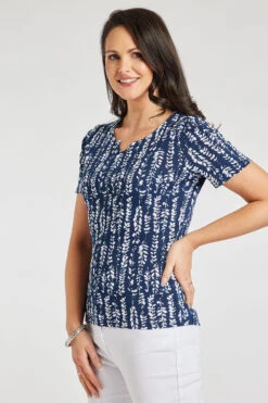 Short Sleeve Wild Seed Print Notch Neck T-Shirt -Mod Vanta Sales Store 900294453 alt3